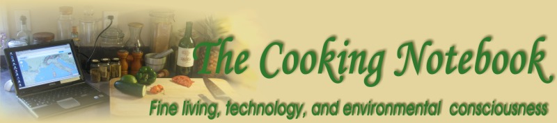 Cooking Notebook. Fine living, technology, and environmental consciousness