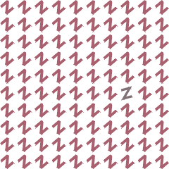 Target Z among uniforming tilted and colored Zs