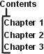 Link from Contents to bracket around chapters