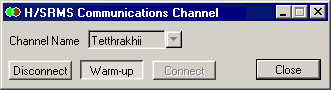 Toggling push buttons: Disconnect (off), Warm-up (on), Connect (off, disabled).