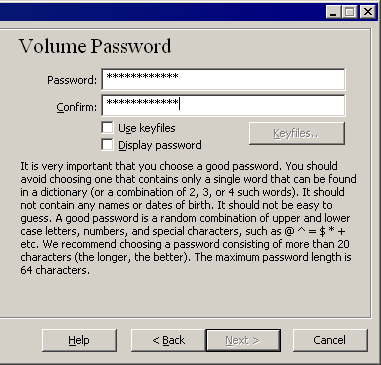 Two password text boxes with same number of asterisks, Next Button disabled.