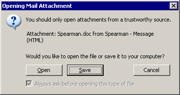 'You should only open attachments from a trustworthy source.'